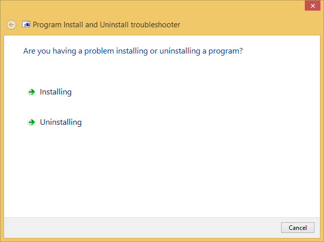 MS Fix It uninstall install